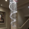 现代简约餐厅水晶灯饰 旋转楼梯吊灯具