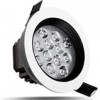 LED12W天花射灯连体透镜白+黑 刀形散热器